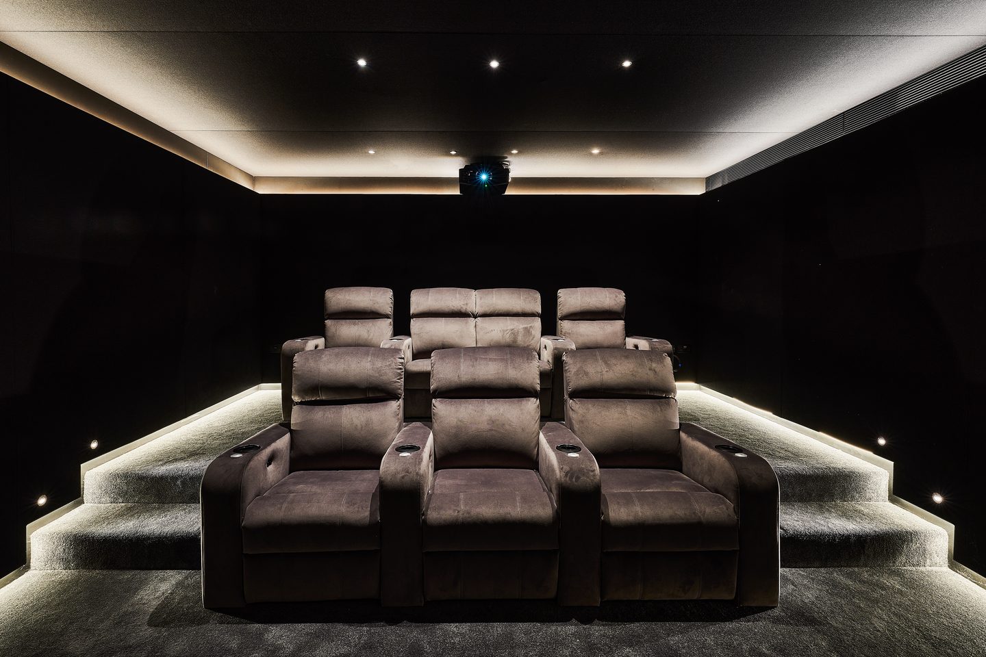 Cinema room with tiered seating