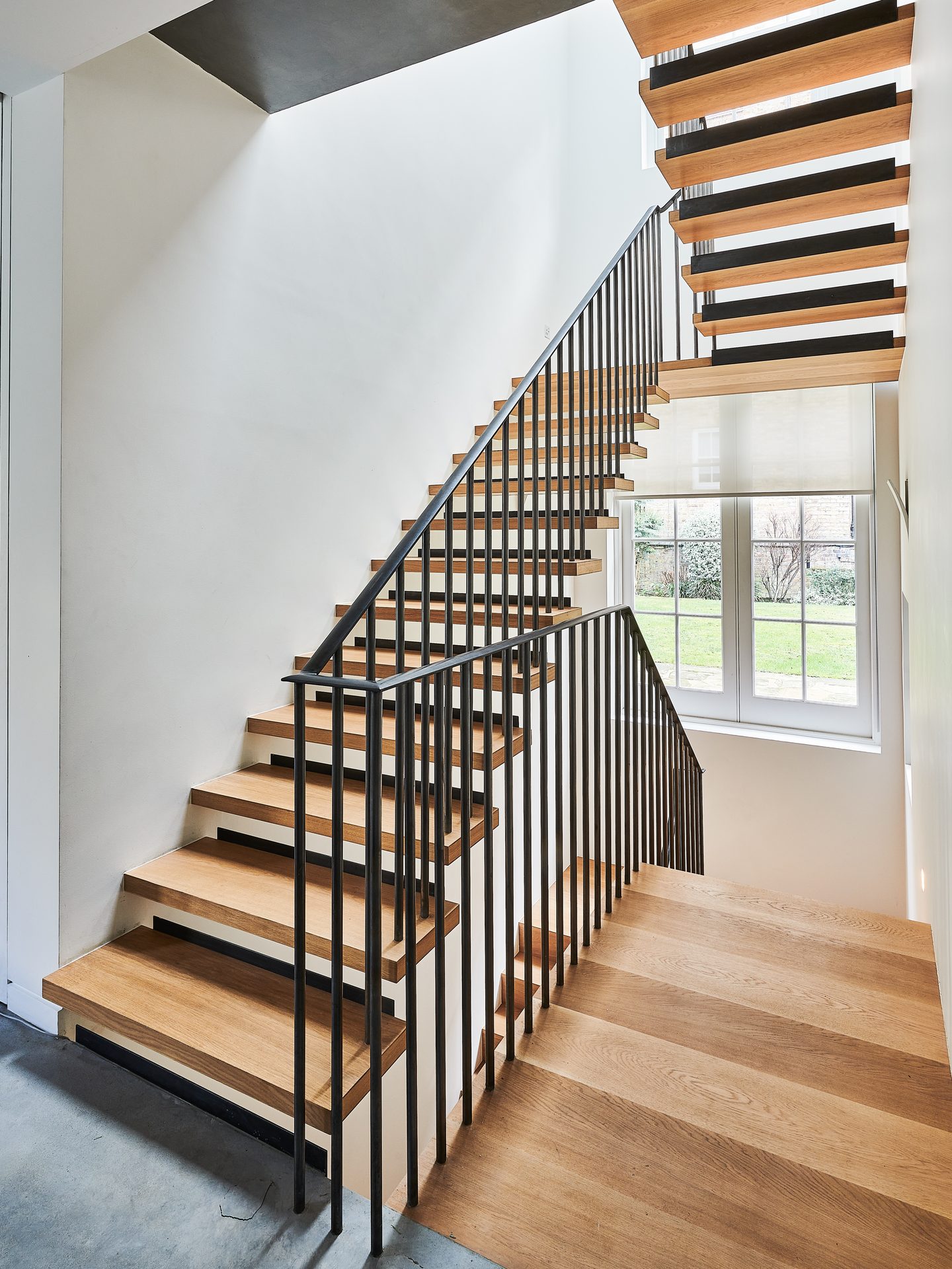 Steel and oak staircase
